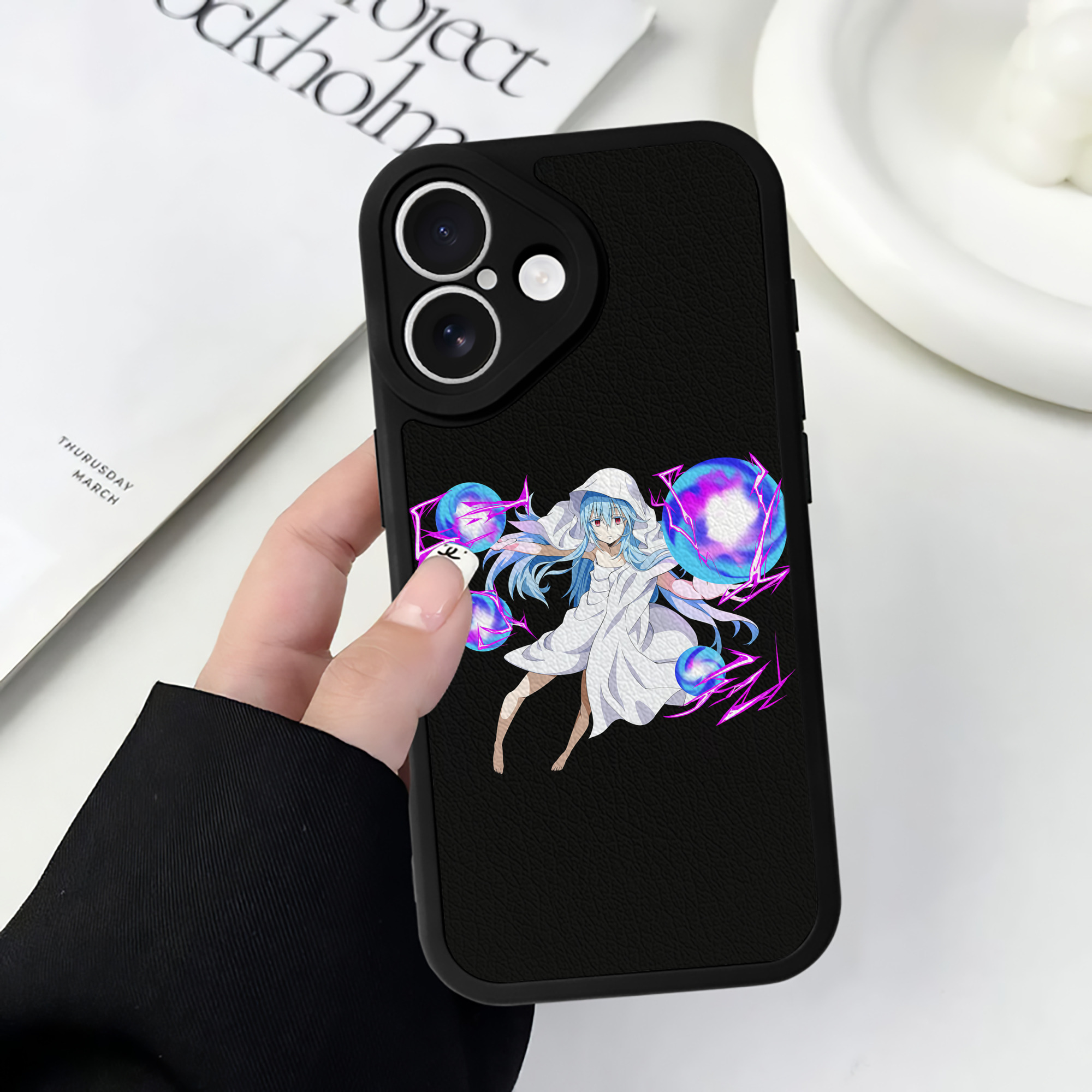 （画像用） 転スラ Regarding Reincarnated to Slime 【iPhone 16シリーズ対応】シリコンスマホケース（レザー調） 材質：シリコン